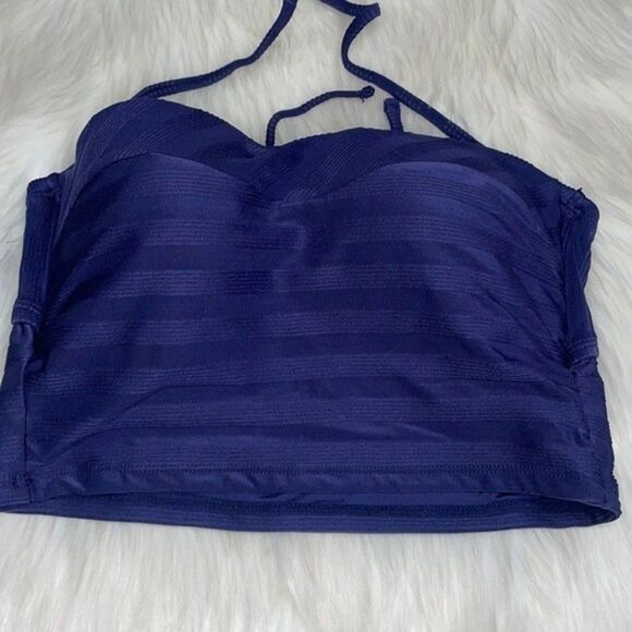 La Blanca Womens Sz 4 Bandeau Midkini Bikini Swimsuit Top Indigo/Linea Costa - Picture 8 of 10